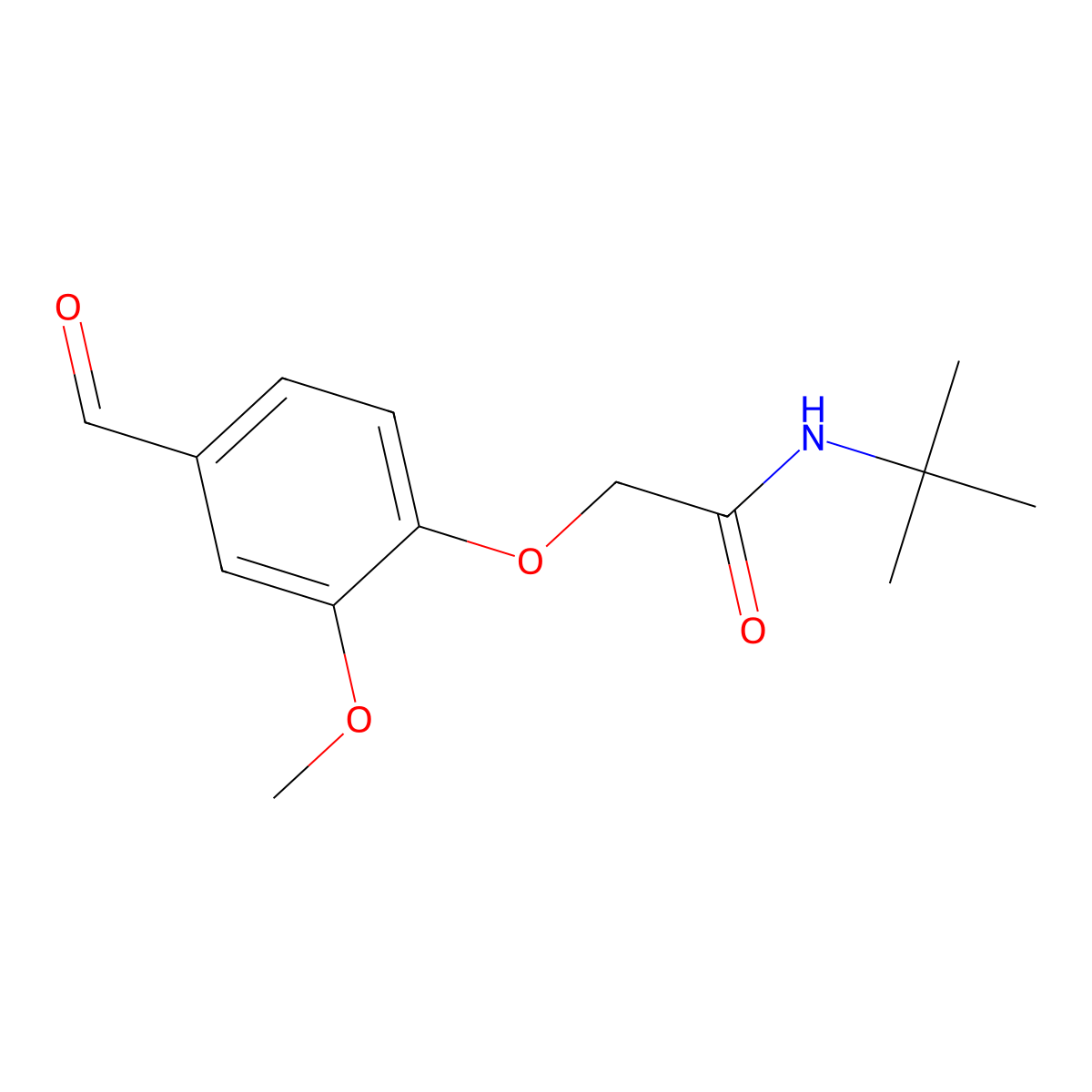 N-tert-butyl-2-(4-formyl-2-methoxyphenoxy)acetamide molecular structure, CAS 838905-45-6