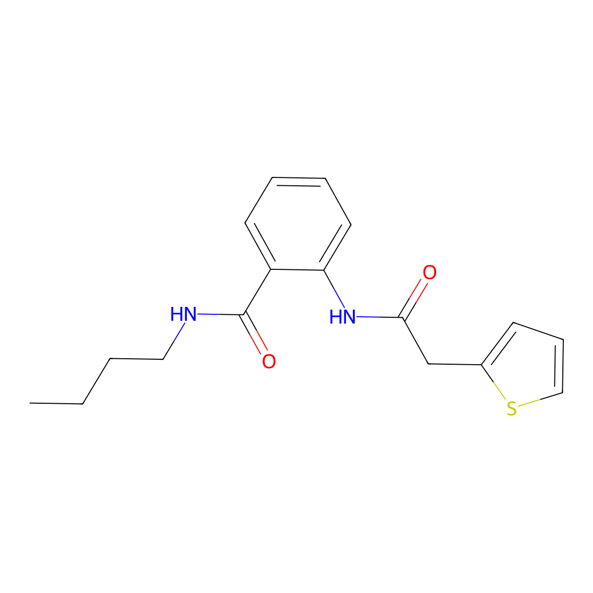 N-butyl-2-[(2-thiophen-2-ylacetyl)amino]benzamide molecular structure, CAS 838905-49-0