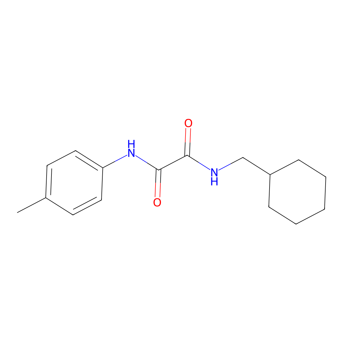N-(cyclohexylmethyl)-N'-(4-methylphenyl)oxamide molecular structure, CAS 838905-51-4