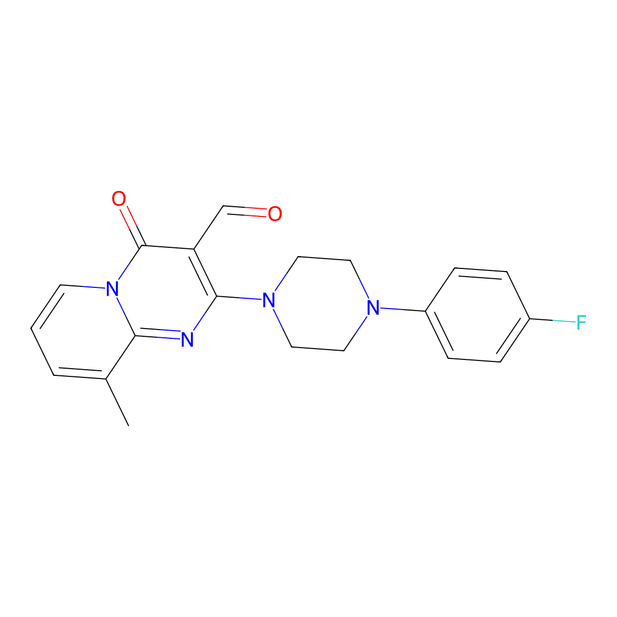 2-[4-(4-fluorophenyl)piperazin-1-yl]-9-methyl-4-oxo-4H-pyrido[1,2-a]pyrimidine-3-carbaldehyde molecular structure, CAS 838905-56-9