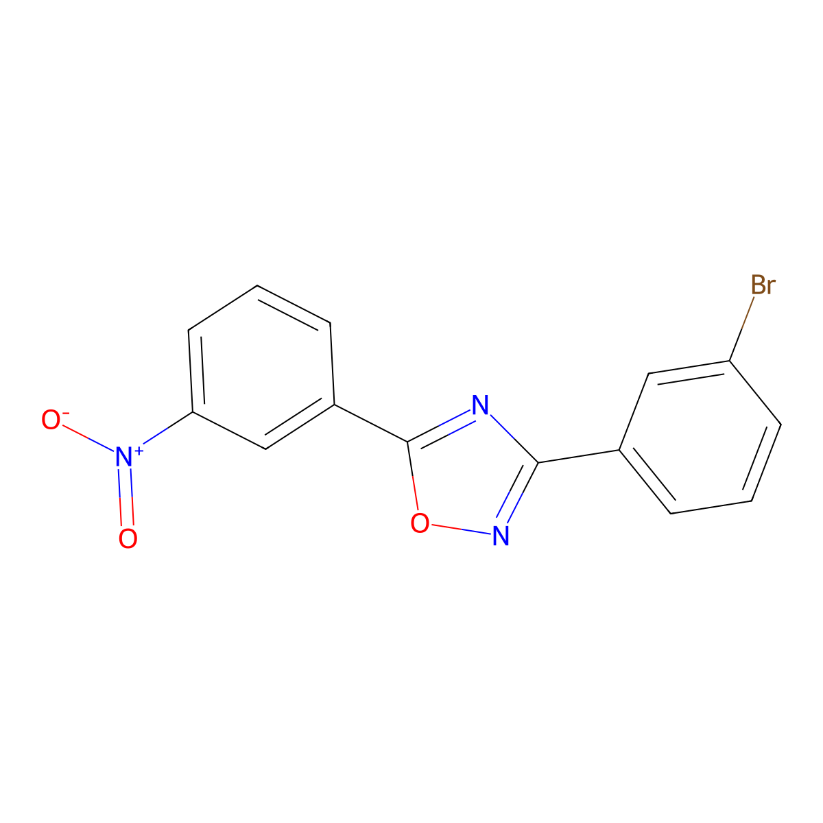 3-(3-Bromophenyl)-5-(3-nitrophenyl)-1,2,4-oxadiazole molecular structure, CAS 838905-57-0