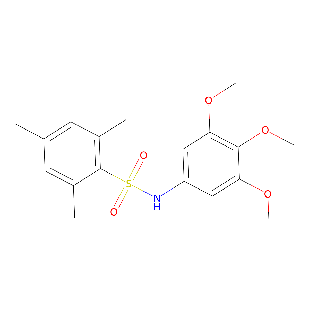 2,4,6-trimethyl-N-(3,4,5-trimethoxyphenyl)benzenesulfonamide molecular structure, CAS 838905-70-7