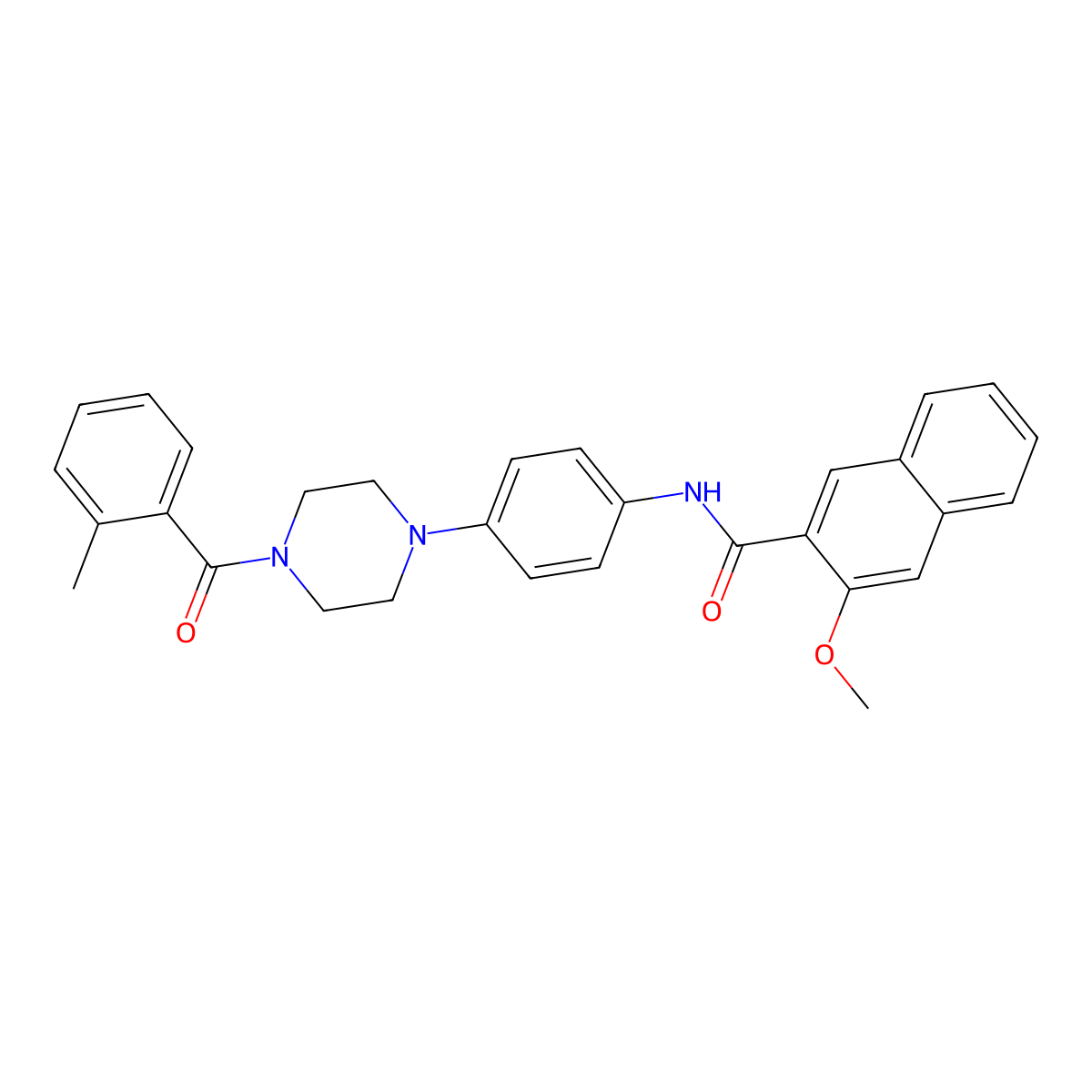 3-methoxy-N-[4-[4-(2-methylbenzoyl)piperazin-1-yl]phenyl]naphthalene-2-carboxamide molecular structure, CAS 838905-99-0