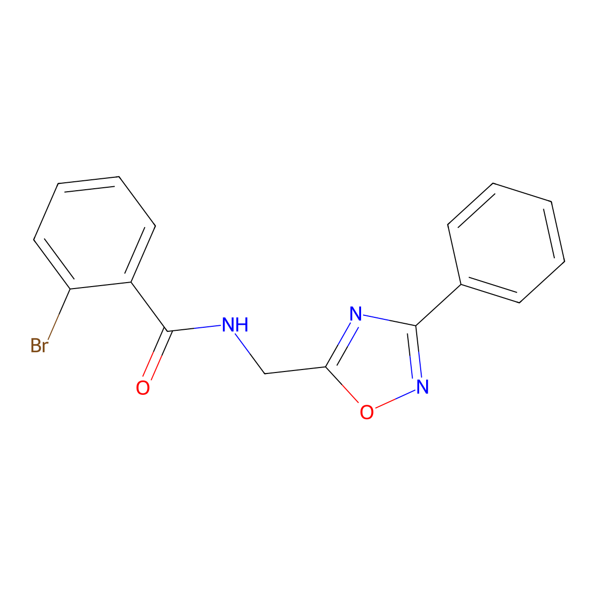 2-bromo-N-[(3-phenyl-1,2,4-oxadiazol-5-yl)methyl]benzamide molecular structure, CAS 838906-04-0