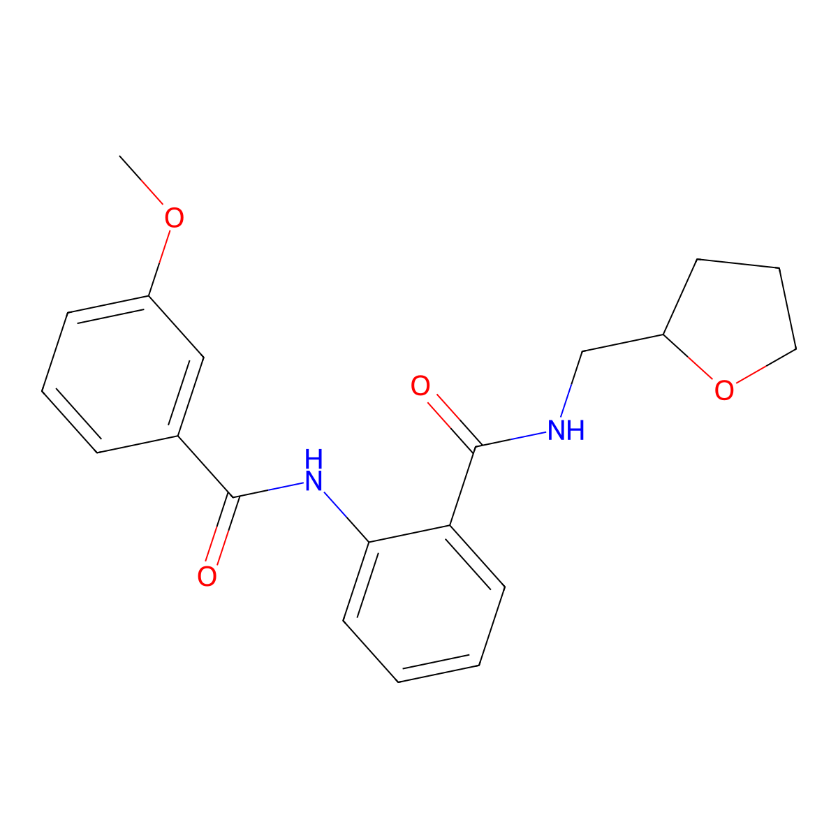 2-[(3-methoxybenzoyl)amino]-N-(oxolan-2-ylmethyl)benzamide molecular structure, CAS 838906-25-5