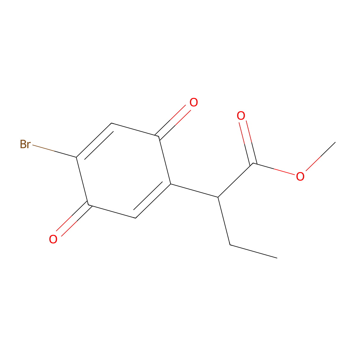 Methyl 2-(4-bromo-3,6-dioxocyclohexa-1,4-dien-1-yl)butanoate molecular structure, CAS 83893-49-6