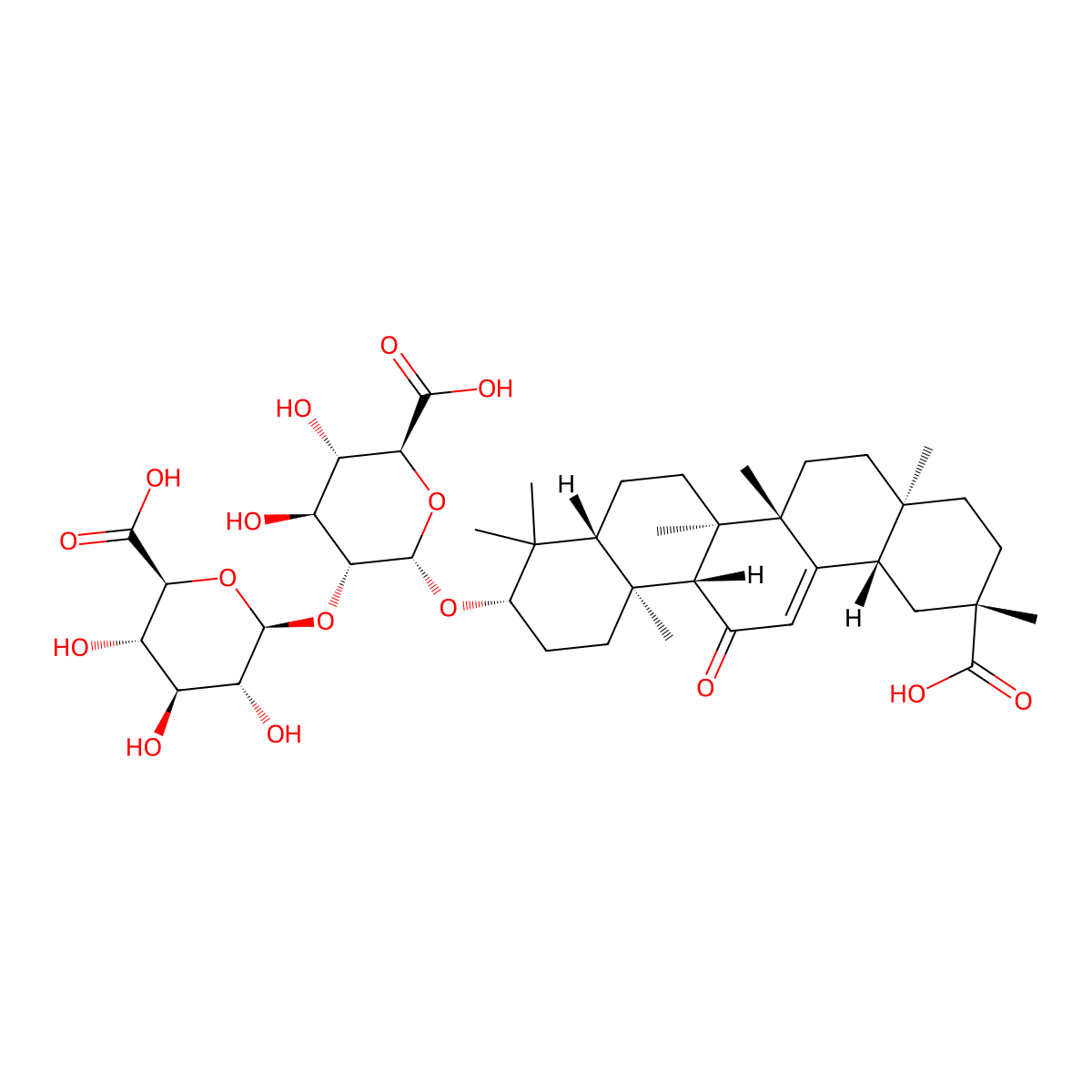 Isoglycyrrhizinic acid molecular structure, CAS 83896-44-0