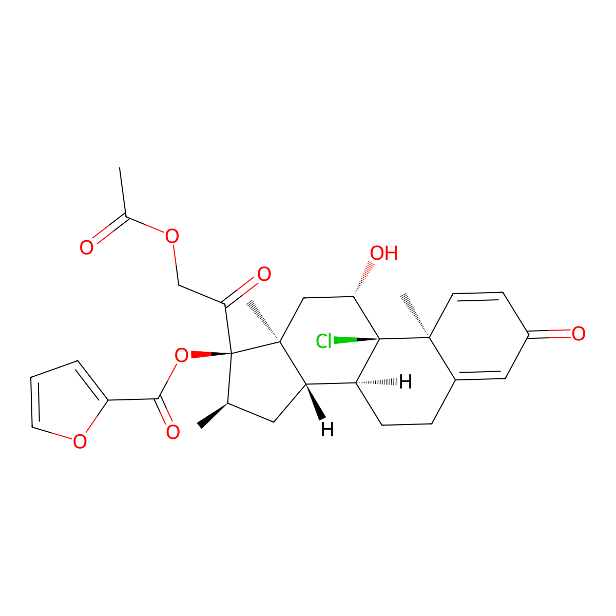 [(8S,9R,10S,11S,13S,14S,16R,17R)-17-(2-Acetyloxyacetyl)-9-chloro-11-hydroxy-10,13,16-trimethyl-3-oxo-6,7,8,11,12,14,15,16-octahydrocyclopenta[a]phenanthren-17-yl] furan-2-carboxylate molecular structure, CAS 83897-05-6