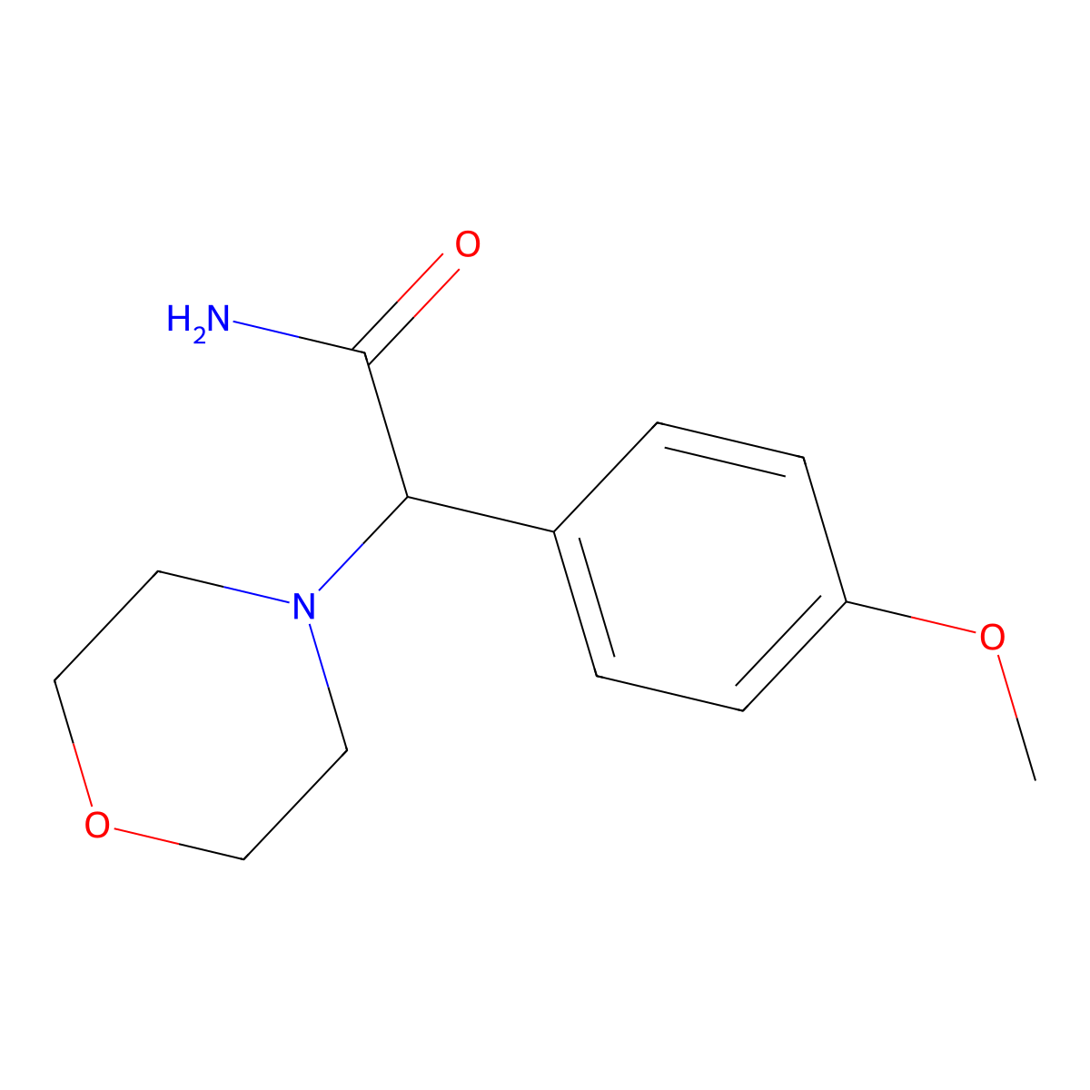 alpha-(4-Methoxyphenyl)-4-morpholineacetamide molecular structure, CAS 83898-16-2