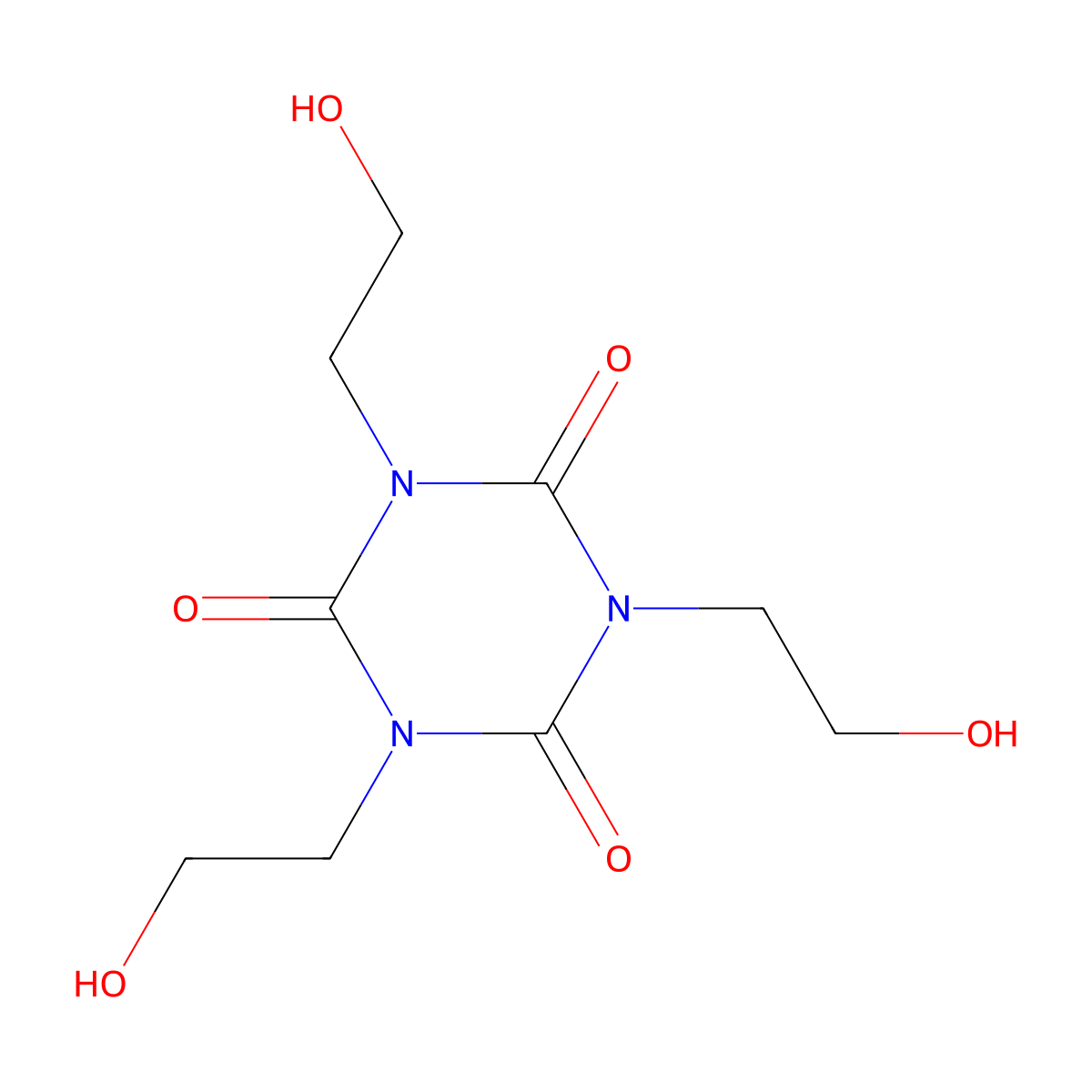 1,3,5-Tris(2-hydroxyethyl) isocyanurate molecular structure, CAS 839-90-7
