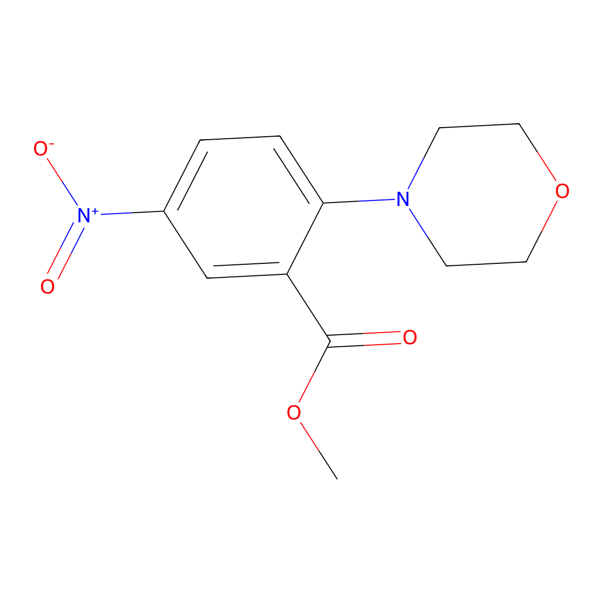 Methyl 2-morpholino-5-nitrobenzoate molecular structure, CAS 83909-55-1