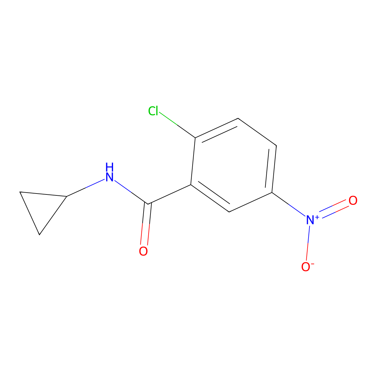 2-Chloro-N-cyclopropyl-5-nitrobenzamide molecular structure, CAS 83909-70-0