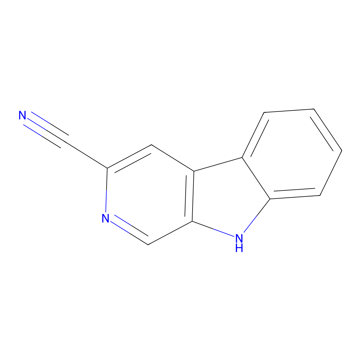 9H-Pyrido[3,4-b]indole-3-carbonitrile molecular structure, CAS 83911-48-2