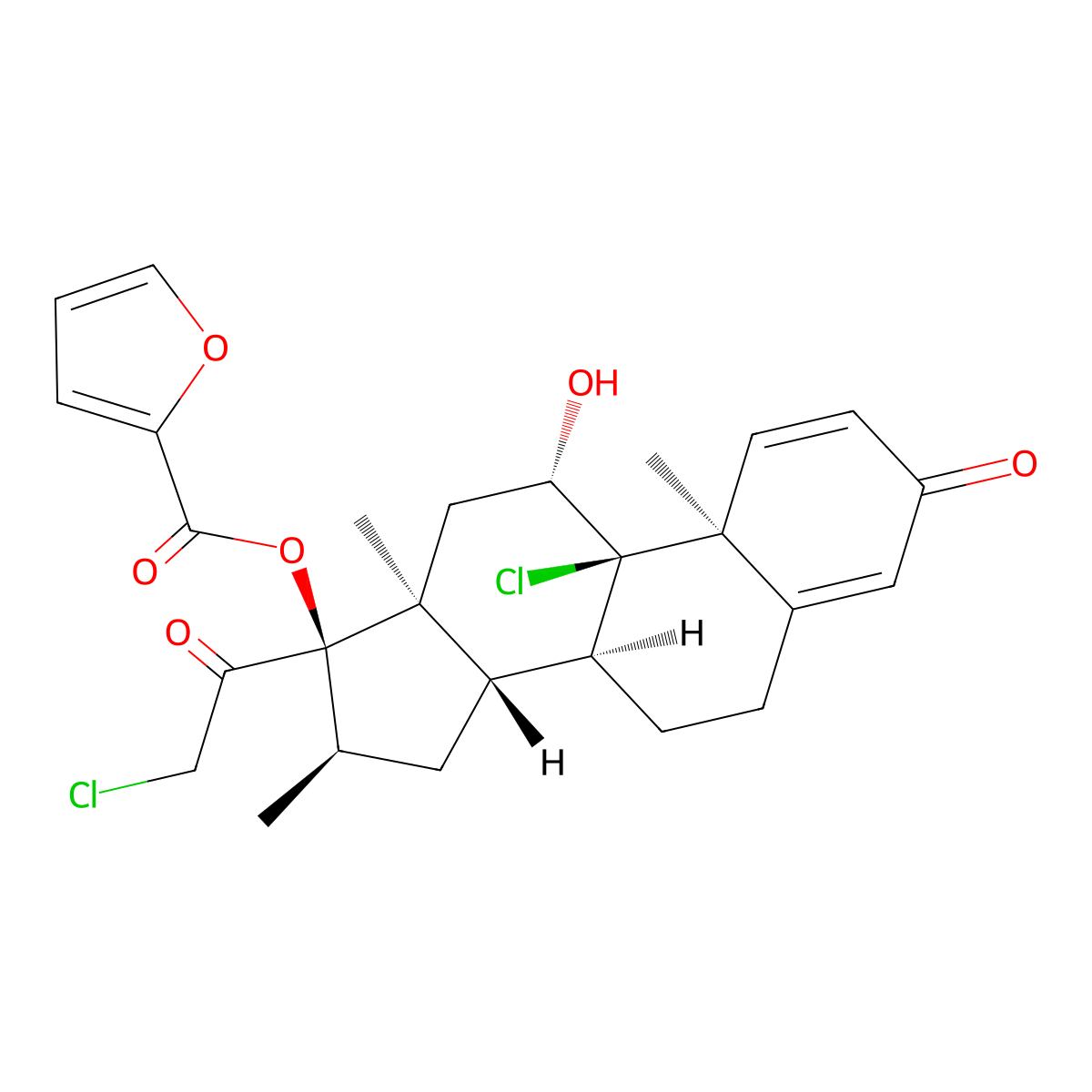 Mometasone Furoate molecular structure, CAS 83919-23-7