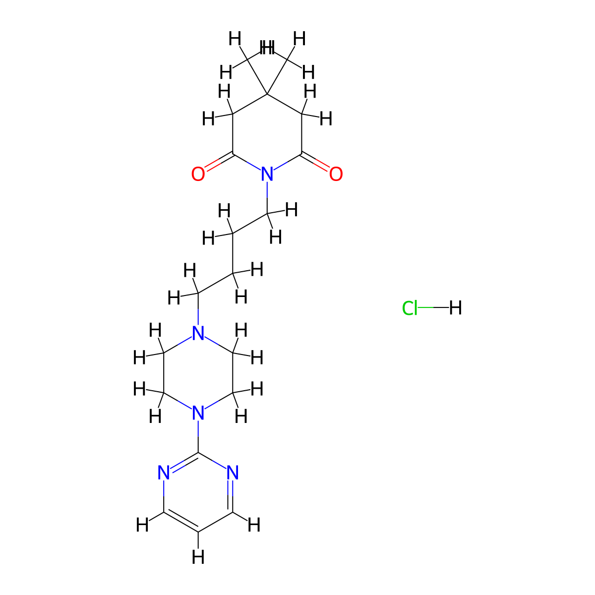 Gepirone monohydrochloride molecular structure, CAS 83928-66-9
