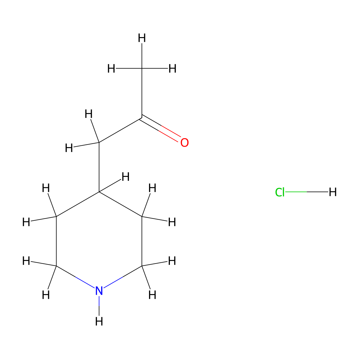 1-(4-Piperidyl)acetone hydrochloride molecular structure, CAS 83929-53-7