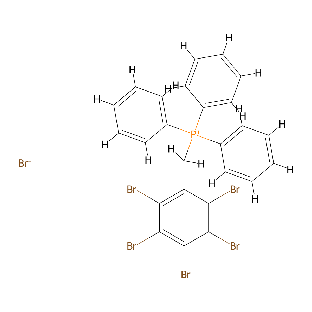 ((Pentabromophenyl)methyl)triphenylphosphonium bromide molecular structure, CAS 83929-70-8