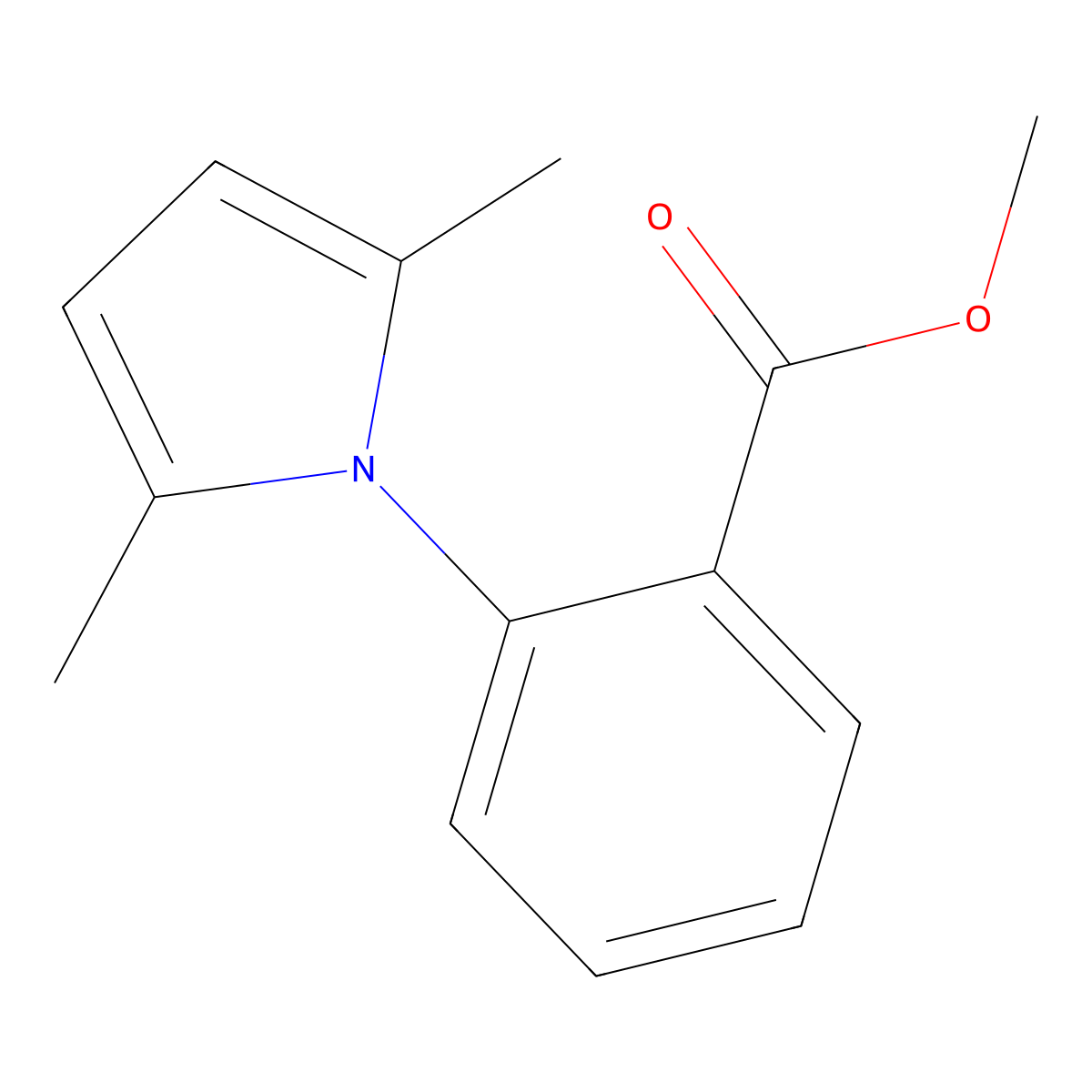 Methyl 2-(2,5-dimethyl-1H-pyrrol-1-yl)benzoate molecular structure, CAS 83935-44-8