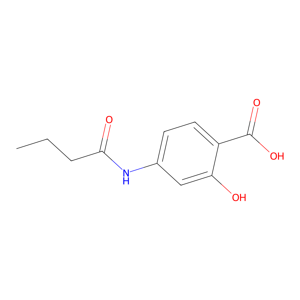 4-(Butanoylamino)-2-hydroxybenzoic acid molecular structure, CAS 83936-14-5
