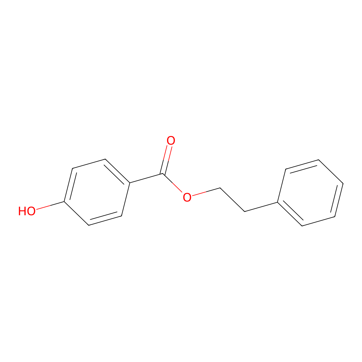 Phenethyl 4-hydroxybenzoate molecular structure, CAS 83936-28-1