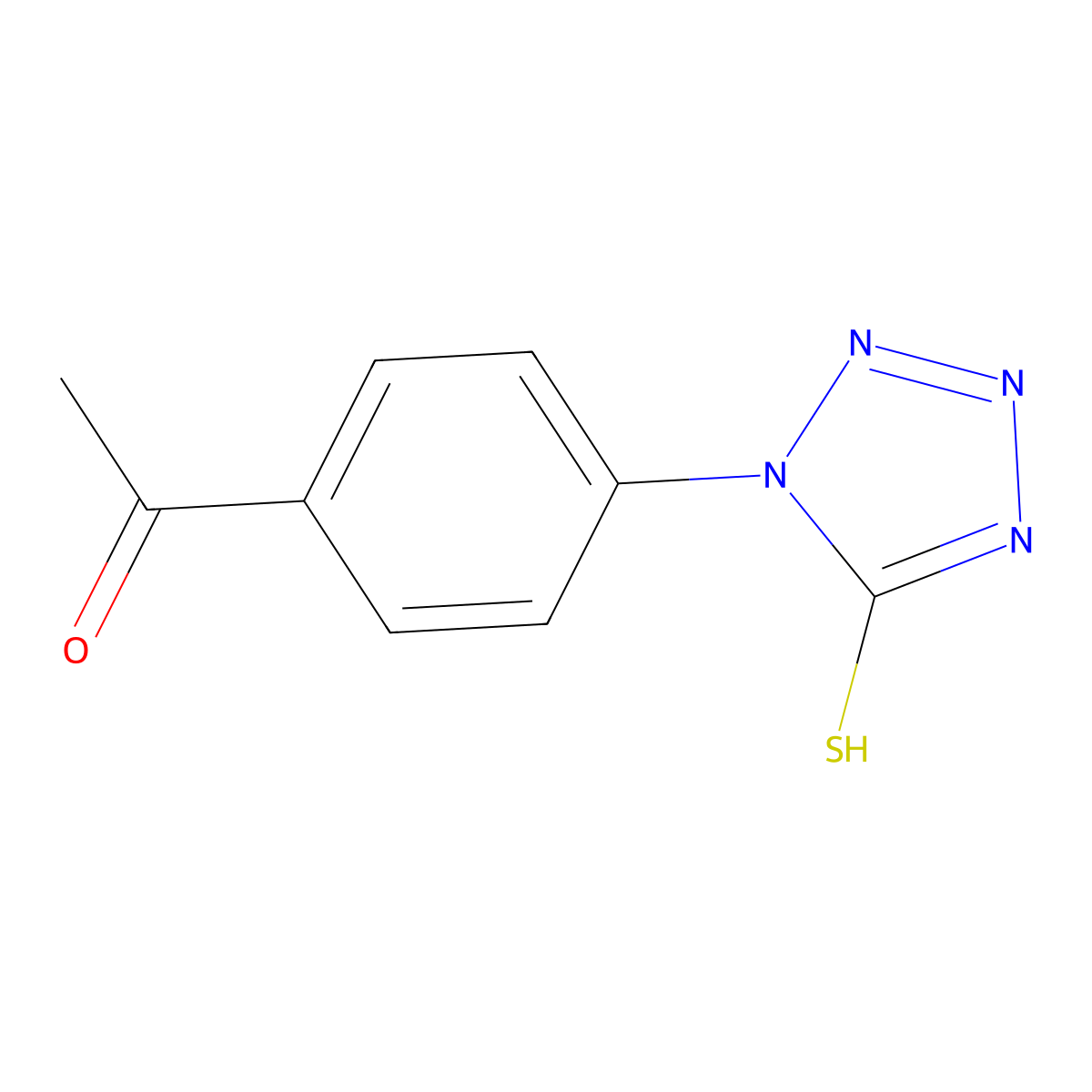 1-[4-(5-mercapto-1H-tetrazol-1-yl)phenyl]ethanone molecular structure, CAS 83936-30-5