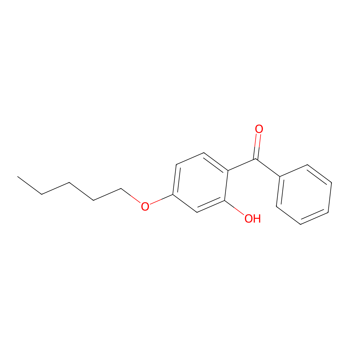 Benzophenone, 2-hydroxy-4-(pentyloxy)- molecular structure, CAS 83937-21-7