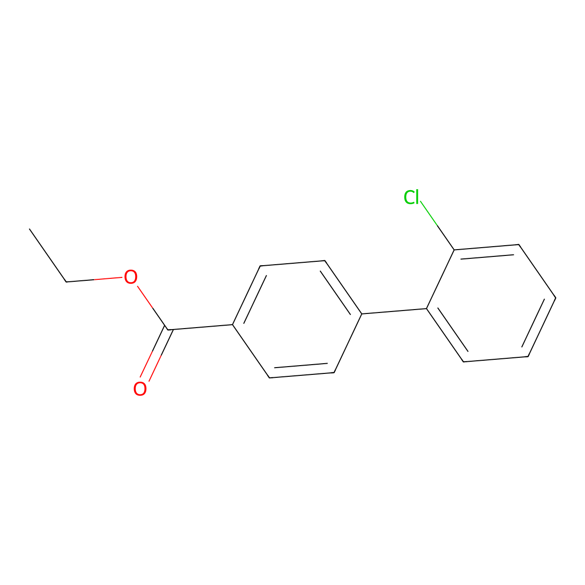 1,1'-Biphenyl-4-carboxylic acid, 2'-chloro-, ethyl ester molecular structure, CAS 83938-06-1