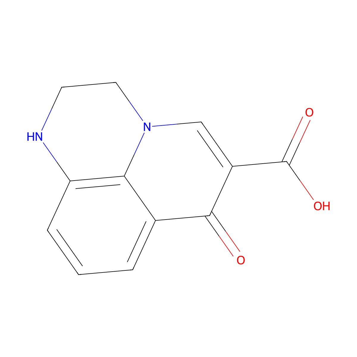 7-Oxo-2,3-dihydro-1H,7H-pyrido[1,2,3-de]quinoxaline-6-carboxylic acid molecular structure, CAS 83939-14-4