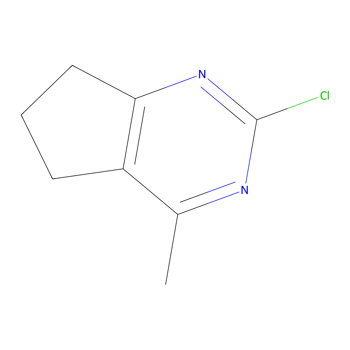 2-chloro-4-methyl-5H,6H,7H-cyclopenta[d]pyrimidine molecular structure, CAS 83939-58-6