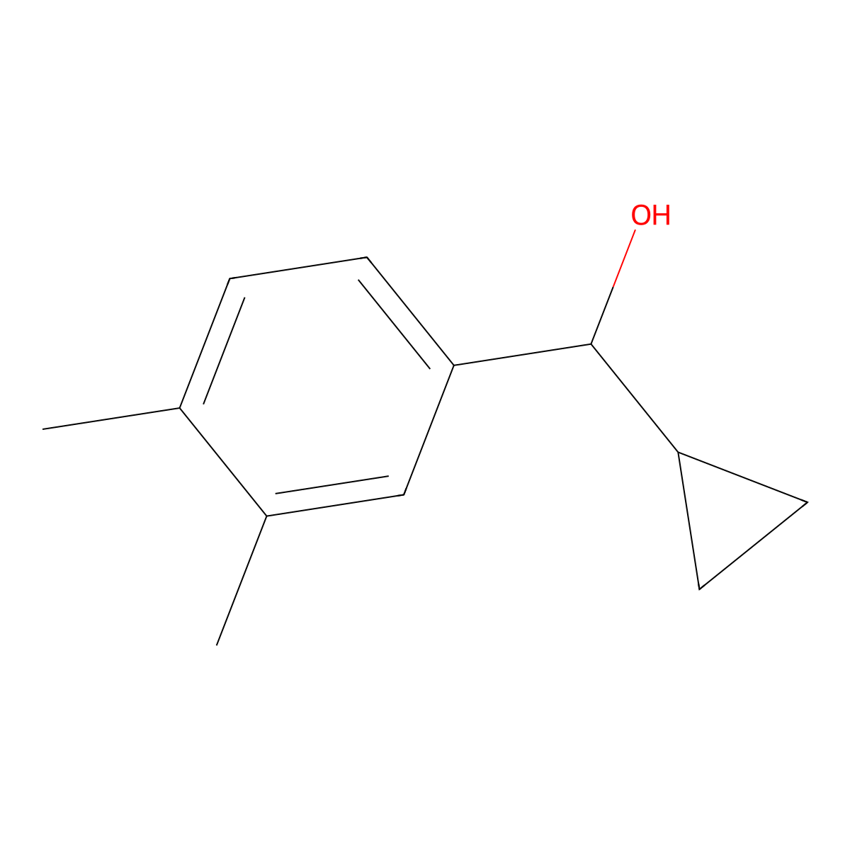 alpha-Cyclopropyl-3,4-dimethylbenzyl alcohol molecular structure, CAS 83949-35-3