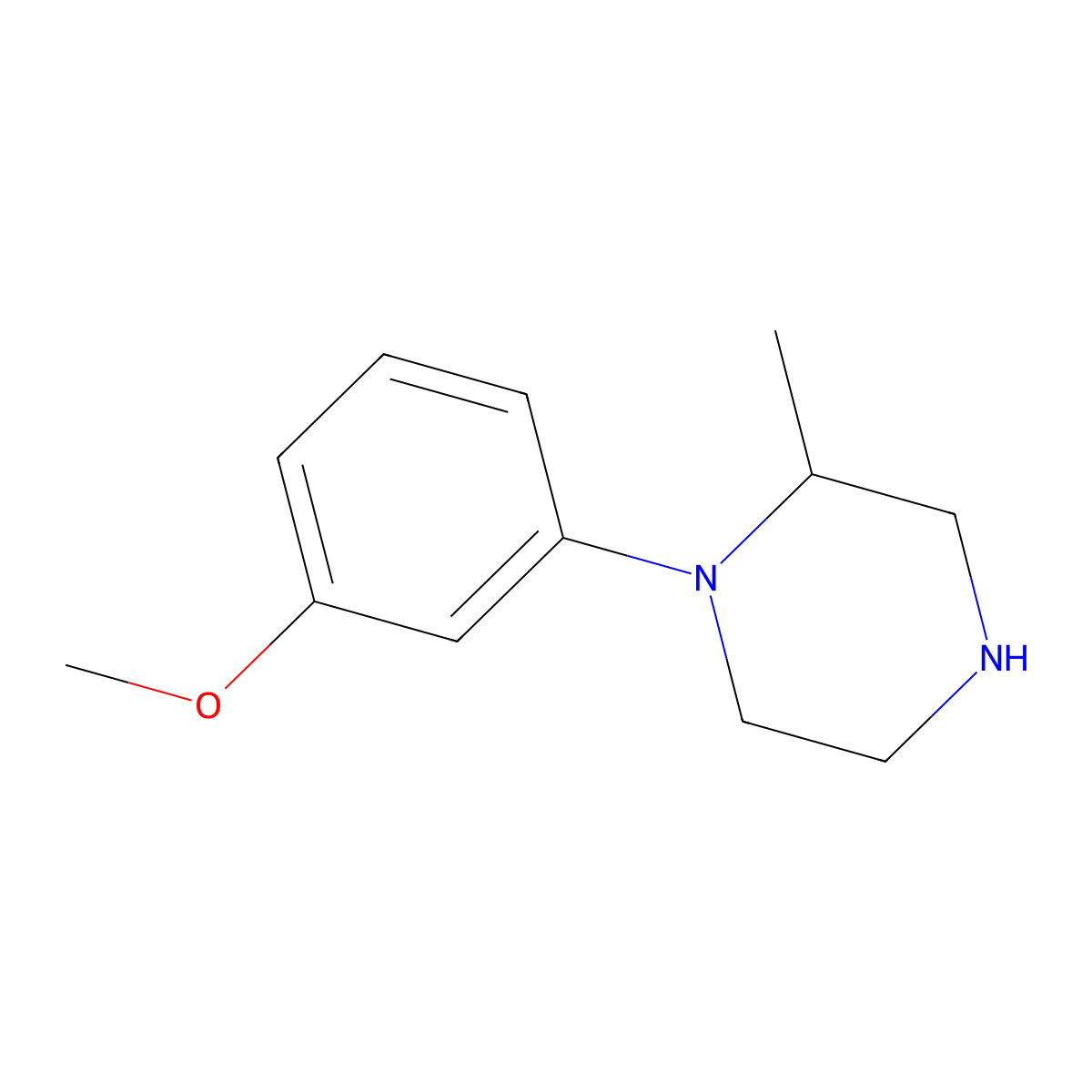 1-(3-Methoxyphenyl)-2-methylpiperazine molecular structure, CAS 83949-40-0