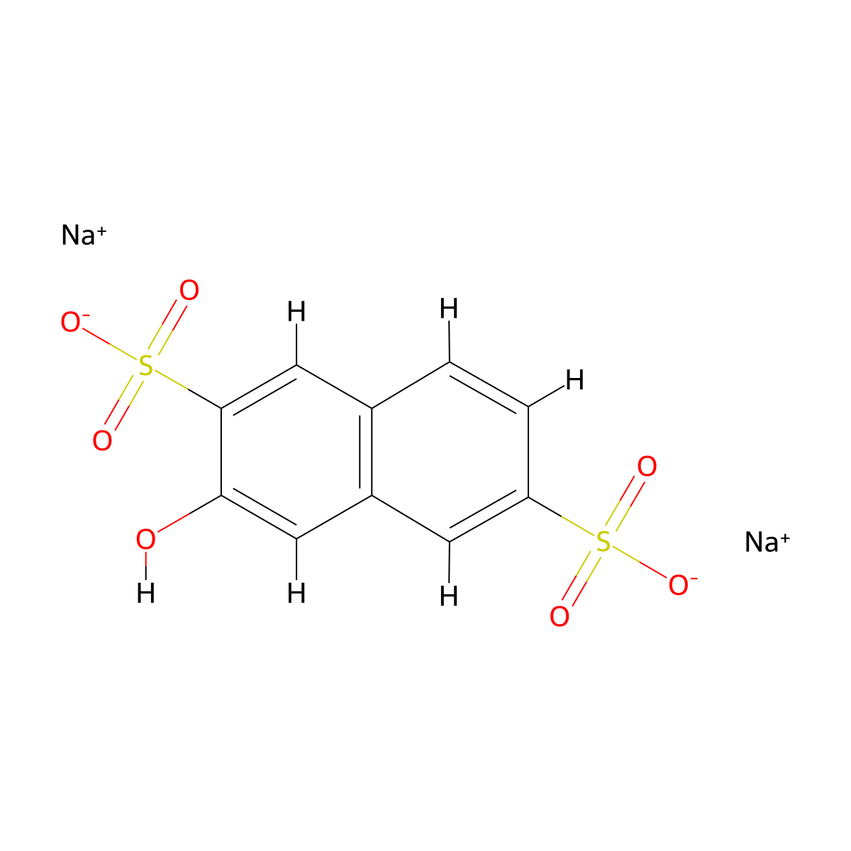 Disodium 3-hydroxynaphthalene-2,6-disulphonate molecular structure, CAS 83949-45-5