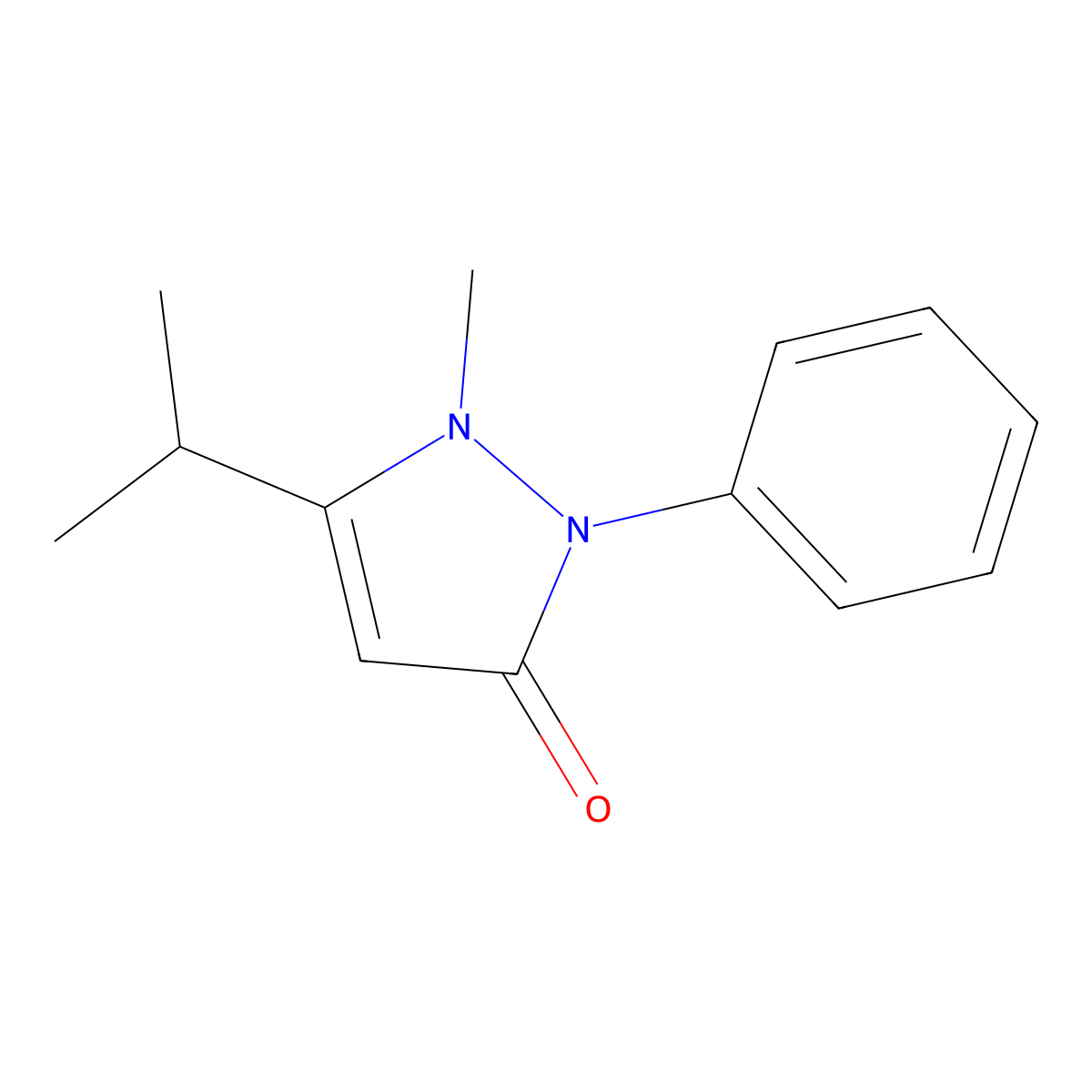 5-Isopropyl-1-methyl-2-phenyl-1H-pyrazol-3(2H)-one molecular structure, CAS 83957-87-3