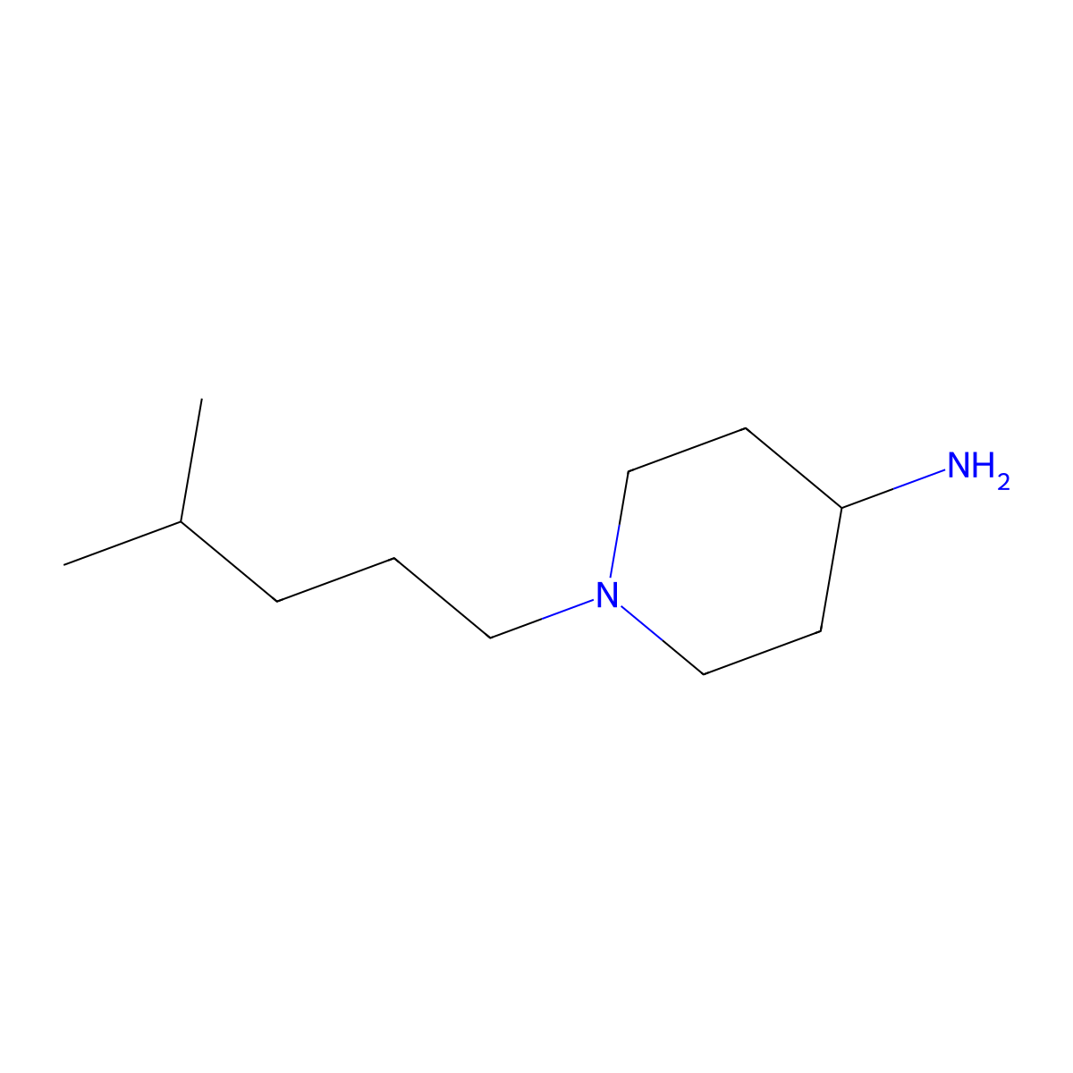1-(4-Methylpentyl)piperidin-4-amine molecular structure, CAS 839674-79-2
