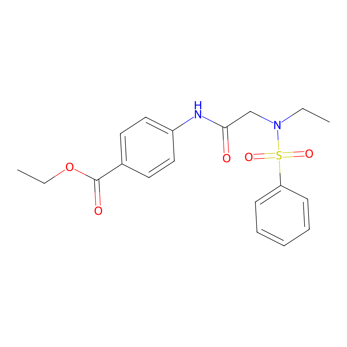 ethyl 4-{[N-ethyl-N-(phenylsulfonyl)glycyl]amino}benzoate molecular structure, CAS 839679-99-1