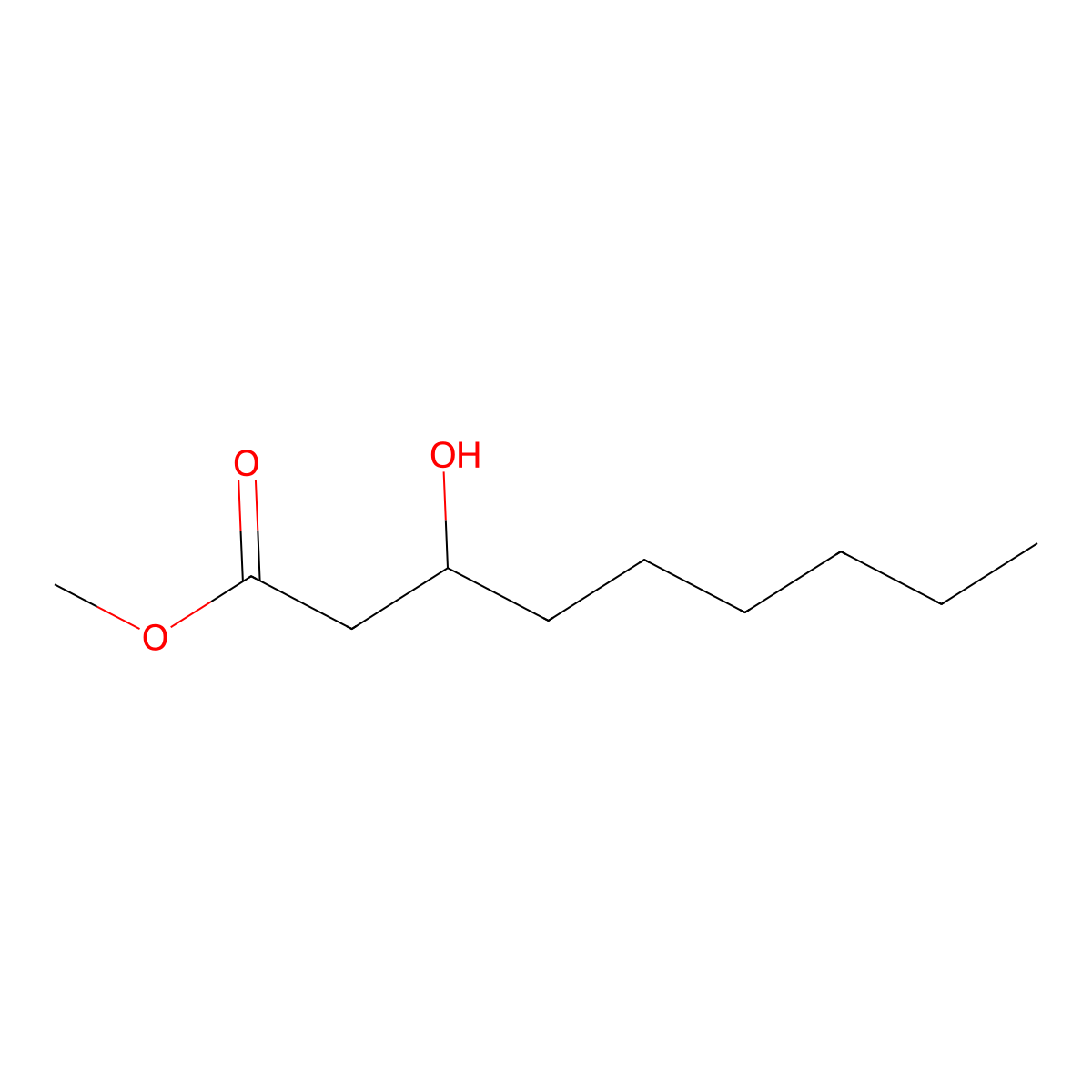 Methyl 3-hydroxynonanoate molecular structure, CAS 83968-06-3