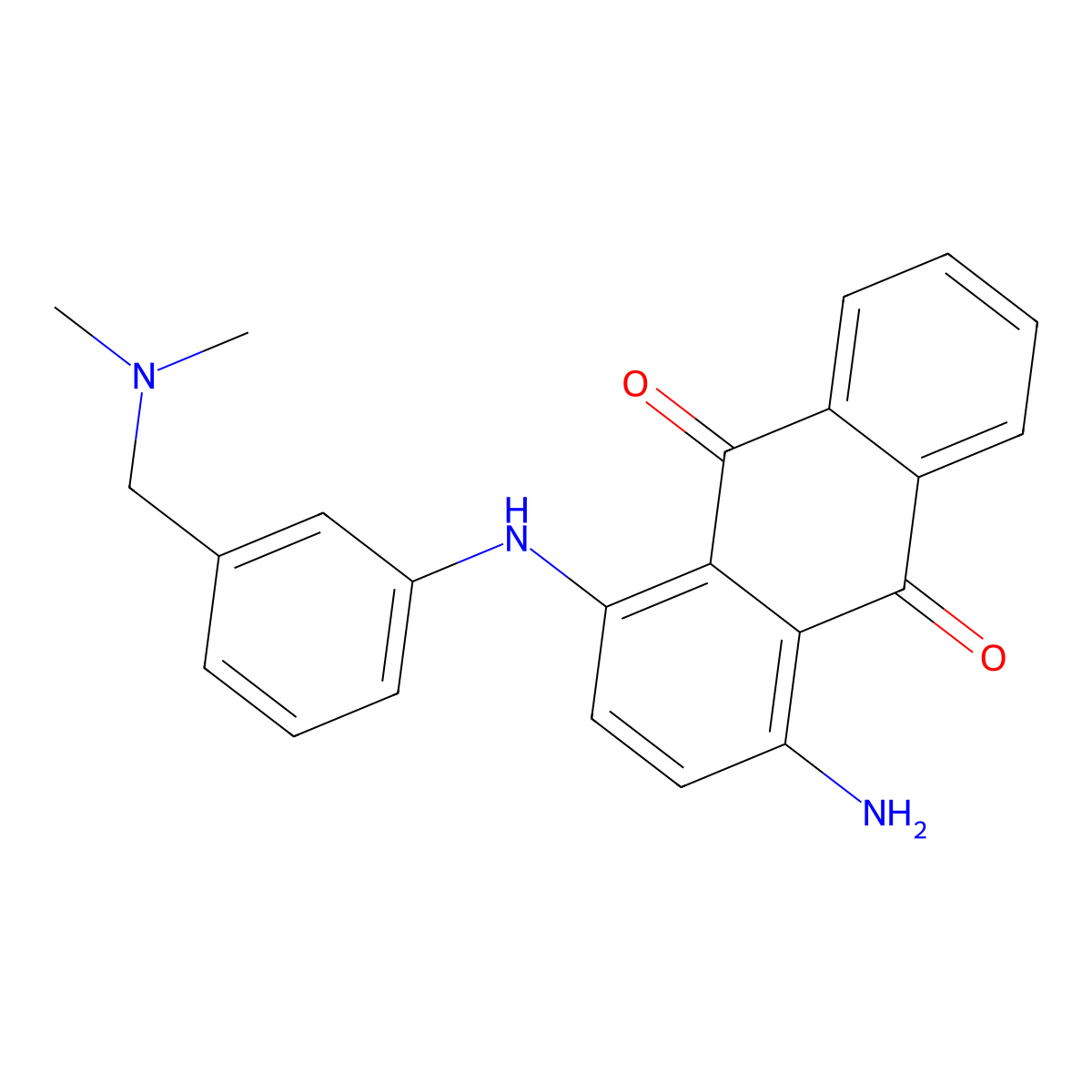 1-Amino-4-((3-((dimethylamino)methyl)phenyl)amino)anthraquinone molecular structure, CAS 83968-84-7