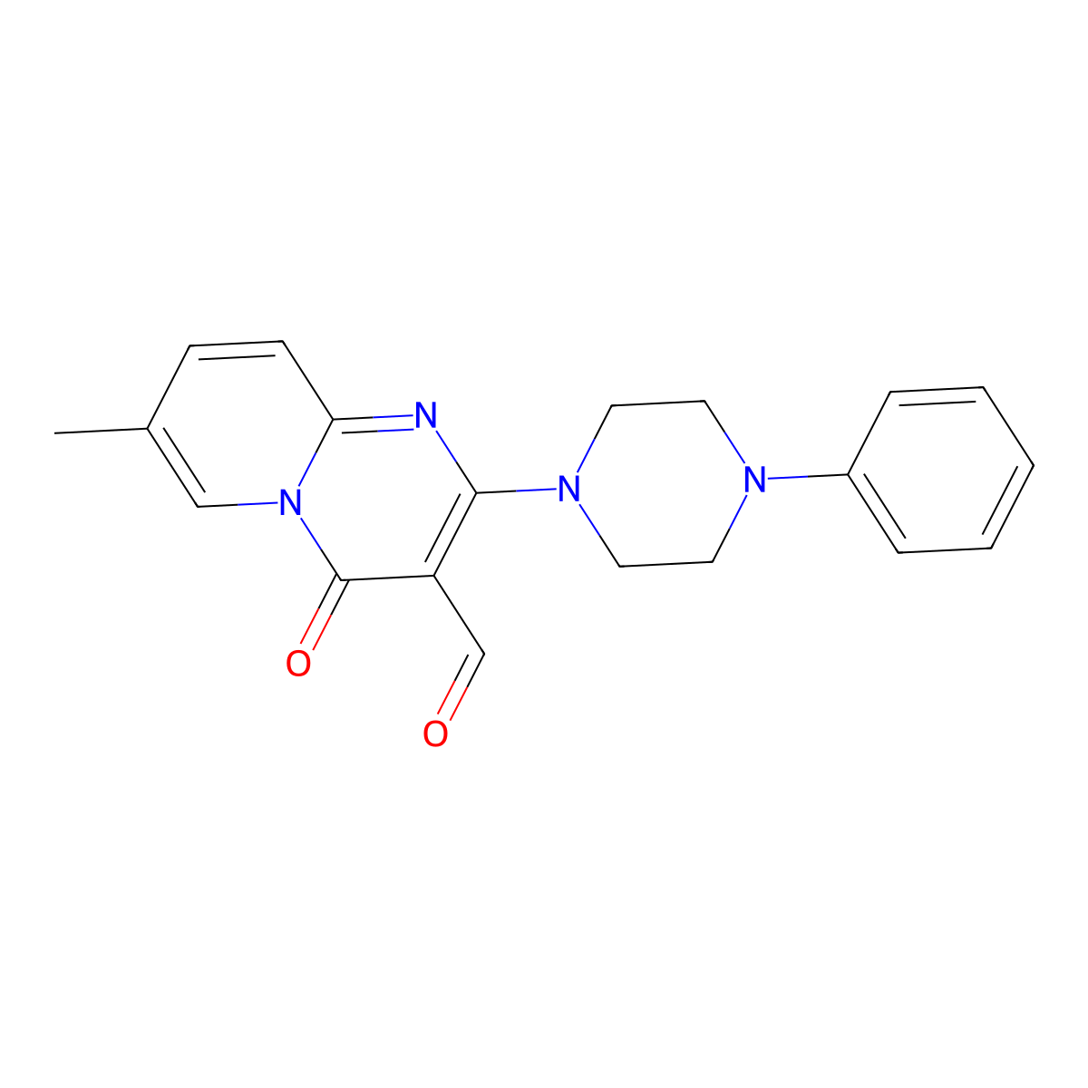 7-methyl-4-oxo-2-(4-phenylpiperazin-1-yl)-4H-pyrido[1,2-a]pyrimidine-3-carbaldehyde molecular structure, CAS 839680-02-3