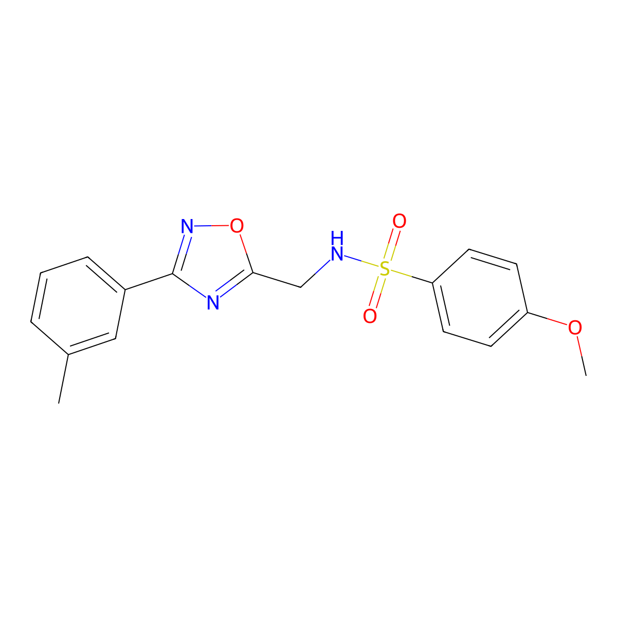 4-methoxy-N-[[3-(3-methylphenyl)-1,2,4-oxadiazol-5-yl]methyl]benzenesulfonamide molecular structure, CAS 839680-35-2