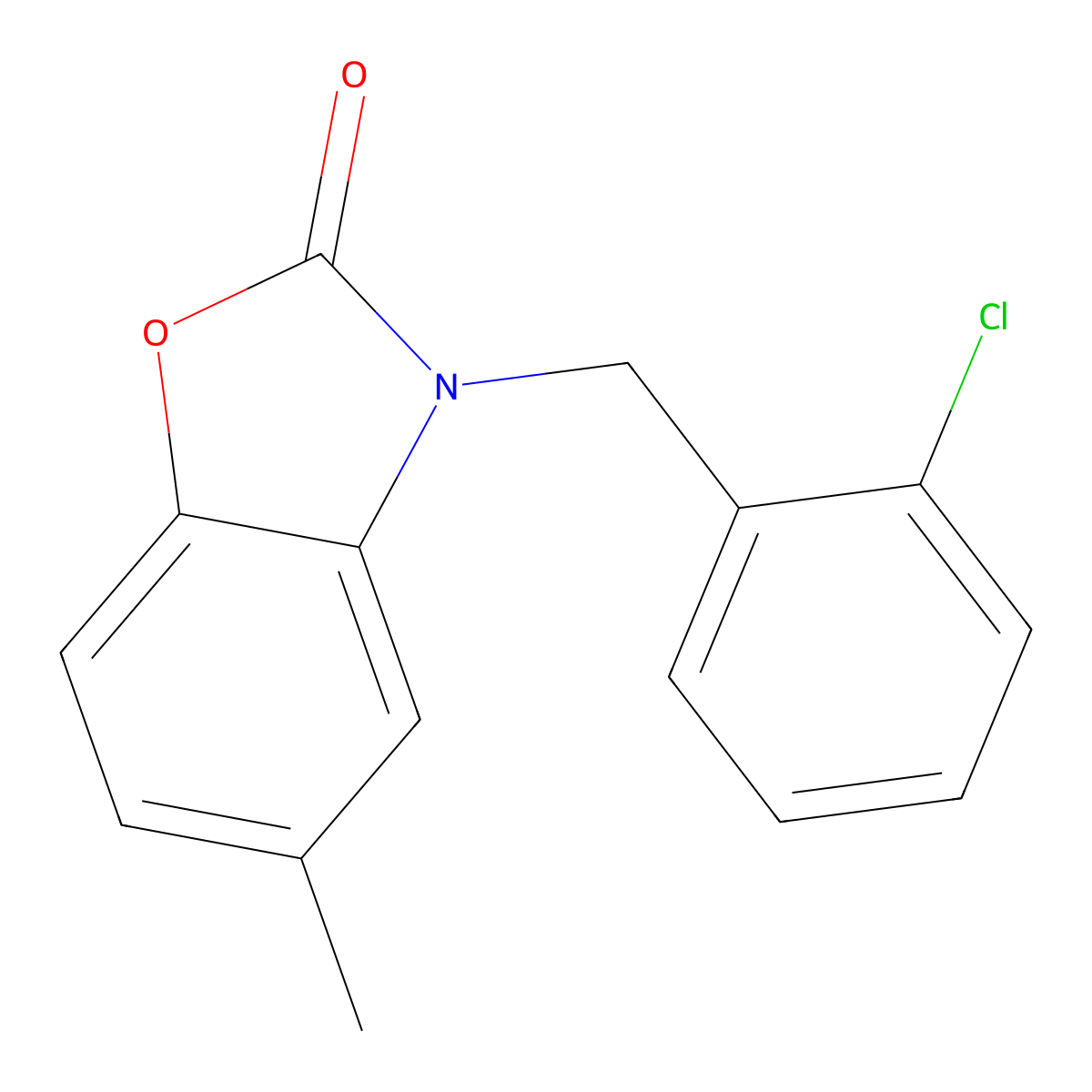 3-[(2-Chlorophenyl)methyl]-5-methyl-2,3-dihydro-1,3-benzoxazol-2-one molecular structure, CAS 839680-41-0
