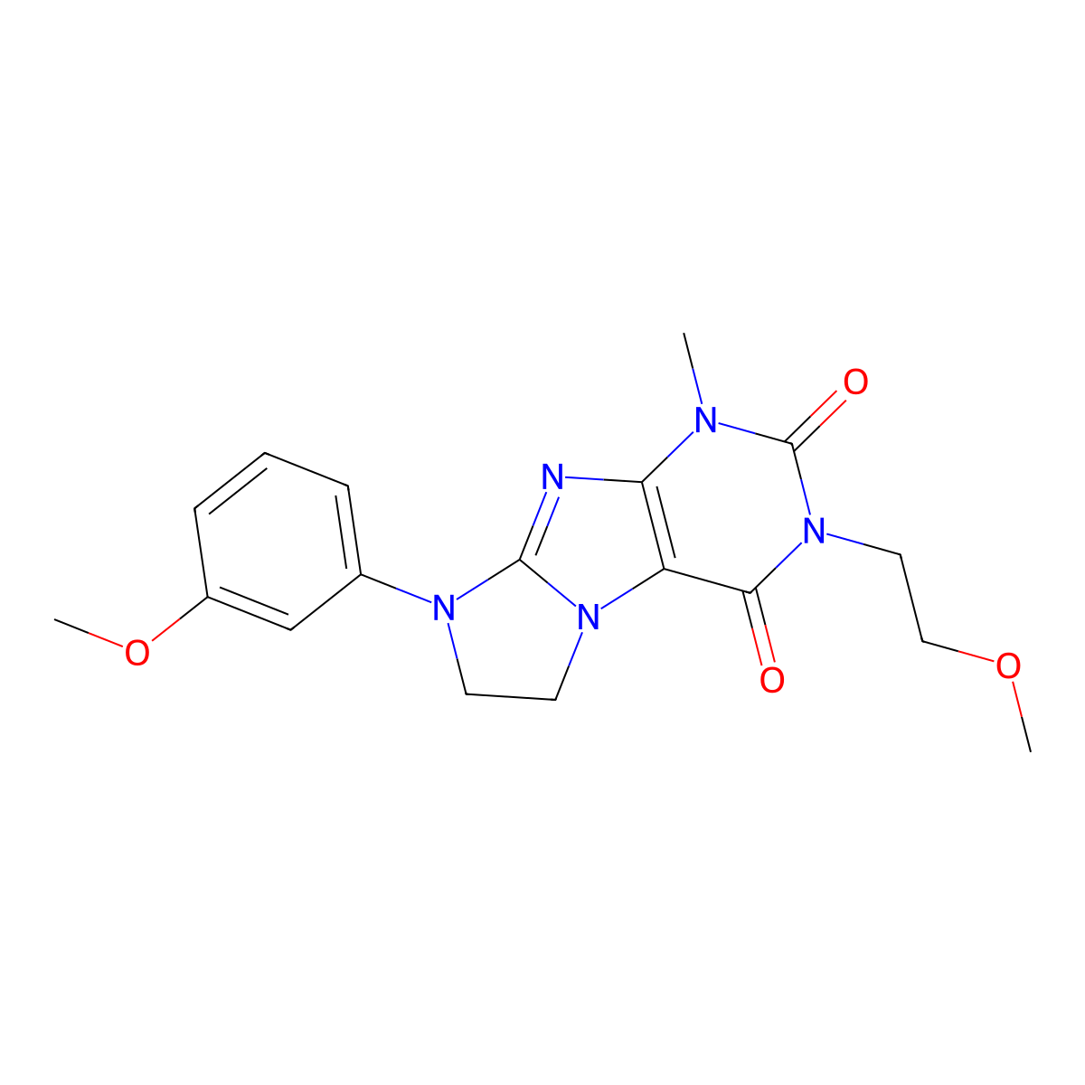 2-(2-Methoxyethyl)-6-(3-methoxyphenyl)-4-methyl-7,8-dihydropurino[7,8-a]imidazole-1,3-dione molecular structure, CAS 839680-43-2