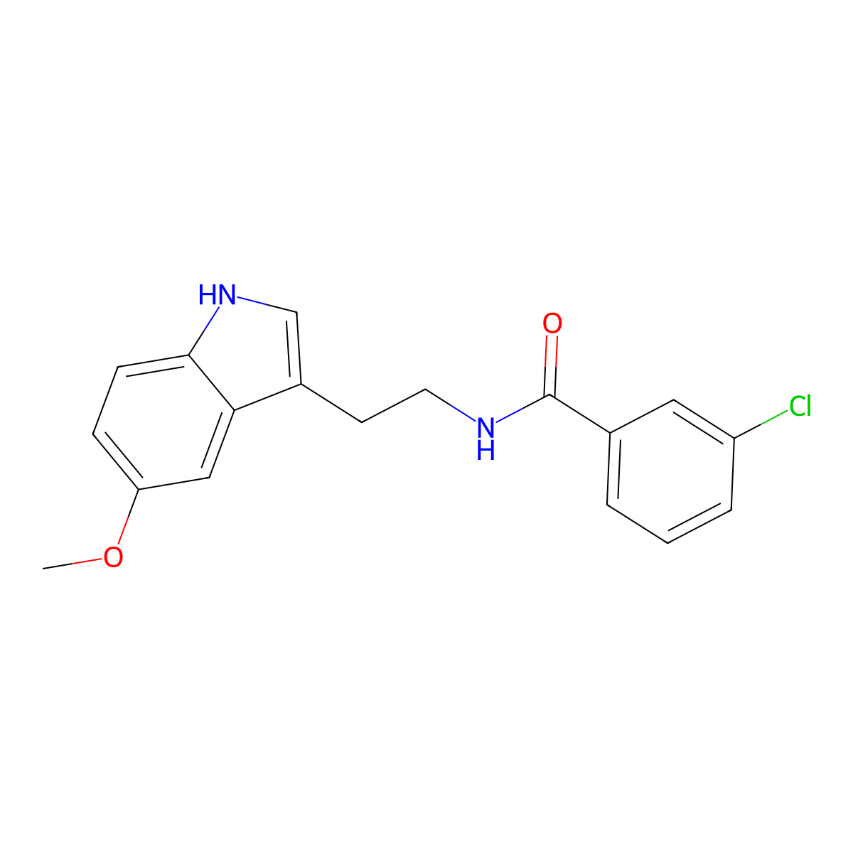 3-chloro-N-[2-(5-methoxy-1H-indol-3-yl)ethyl]benzamide molecular structure, CAS 839680-45-4