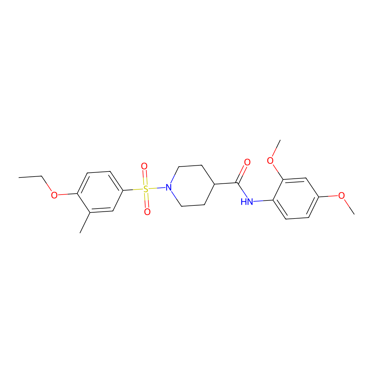 N-(2,4-dimethoxyphenyl)-1-(4-ethoxy-3-methylphenyl)sulfonylpiperidine-4-carboxamide molecular structure, CAS 839680-48-7