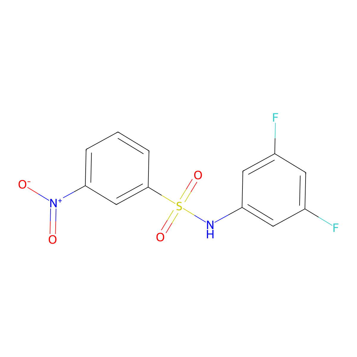 N-(3,5-difluorophenyl)-3-nitrobenzenesulfonamide molecular structure, CAS 839680-60-3