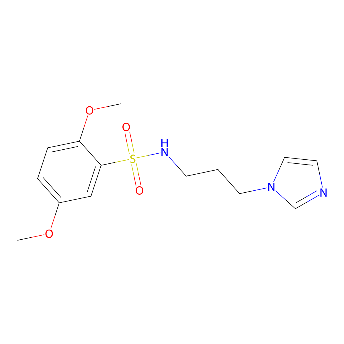 N-[3-(1H-imidazol-1-yl)propyl]-2,5-dimethoxybenzene-1-sulfonamide molecular structure, CAS 839680-78-3