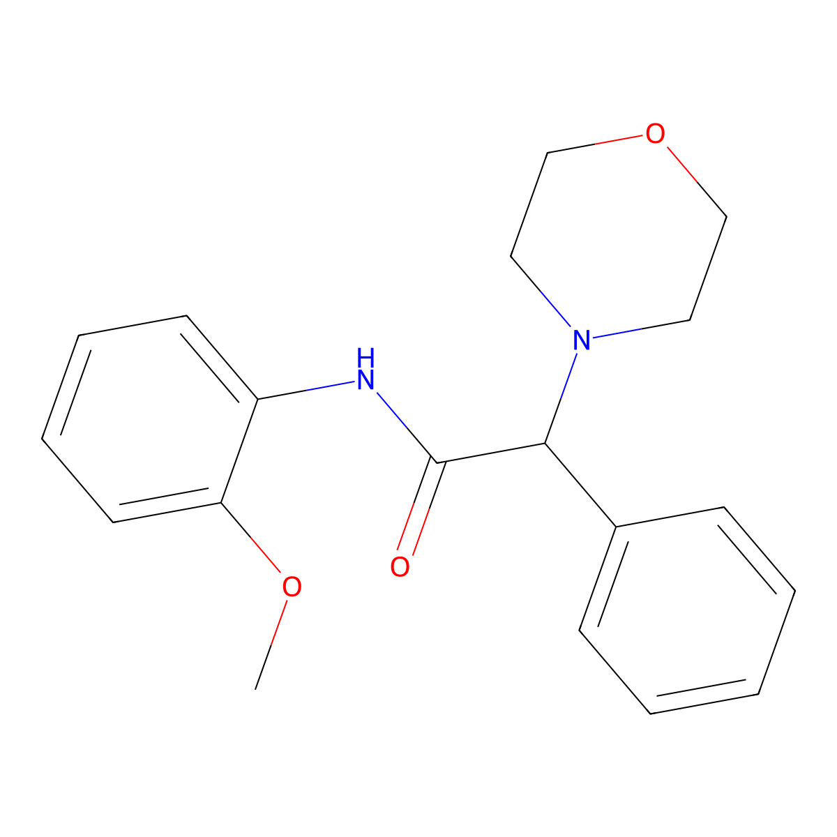 N-(2-methoxyphenyl)-2-morpholin-4-yl-2-phenylacetamide molecular structure, CAS 839680-90-9