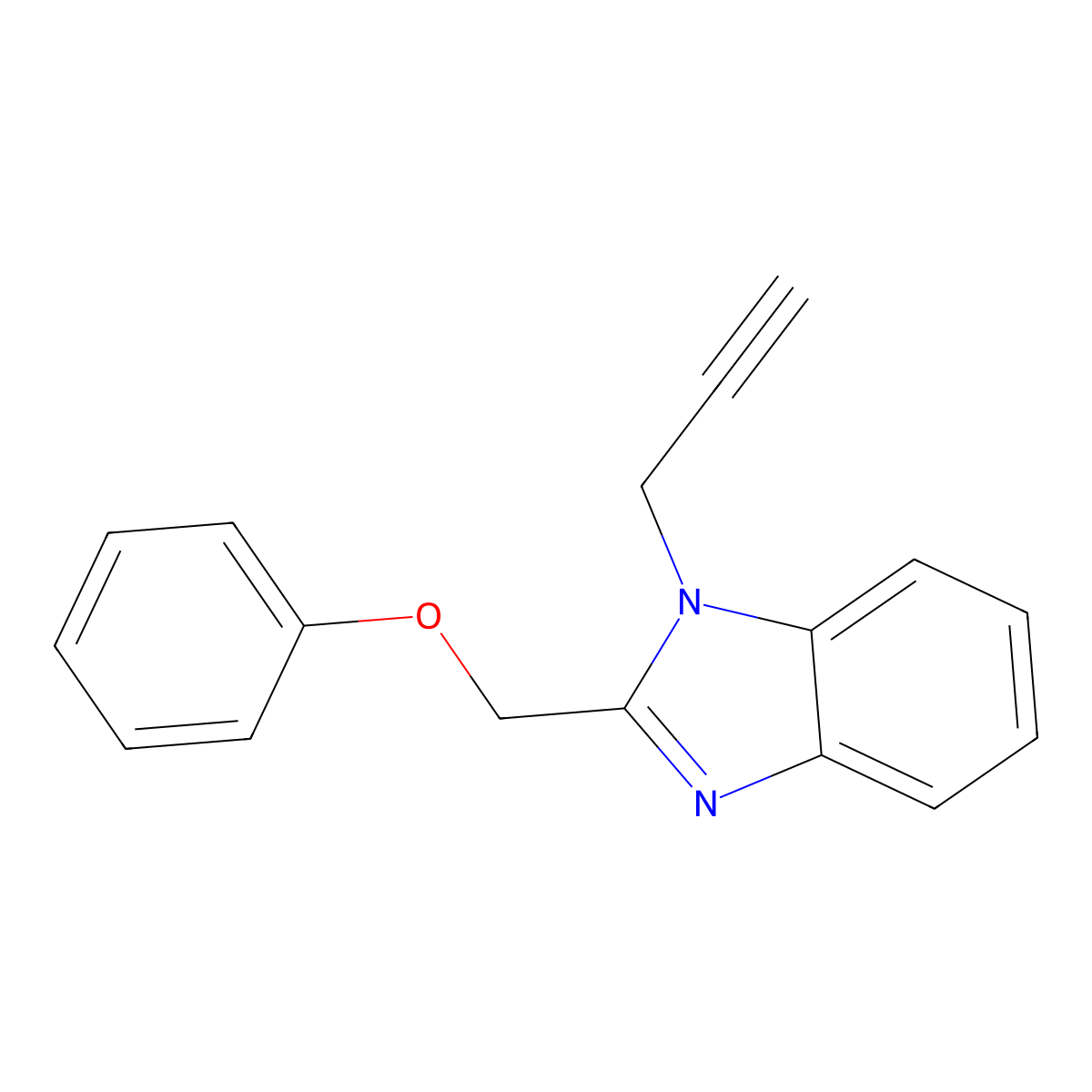 2-(phenoxymethyl)-1-(prop-2-yn-1-yl)-1H-benzimidazole molecular structure, CAS 839681-27-5
