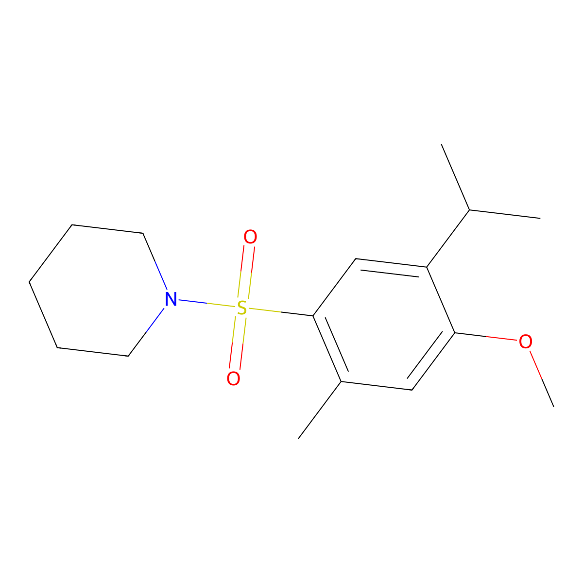 1-(4-Methoxy-2-methyl-5-propan-2-ylphenyl)sulfonylpiperidine molecular structure, CAS 839681-29-7