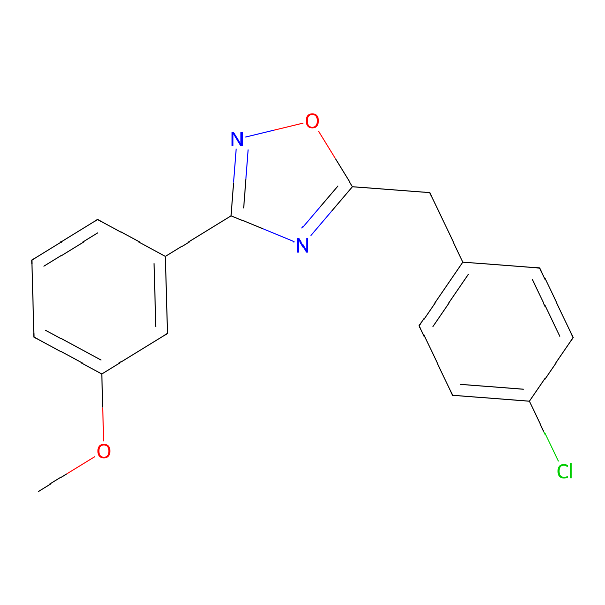 5-[(4-Chlorophenyl)methyl]-3-(3-methoxyphenyl)-1,2,4-oxadiazole molecular structure, CAS 839681-39-9