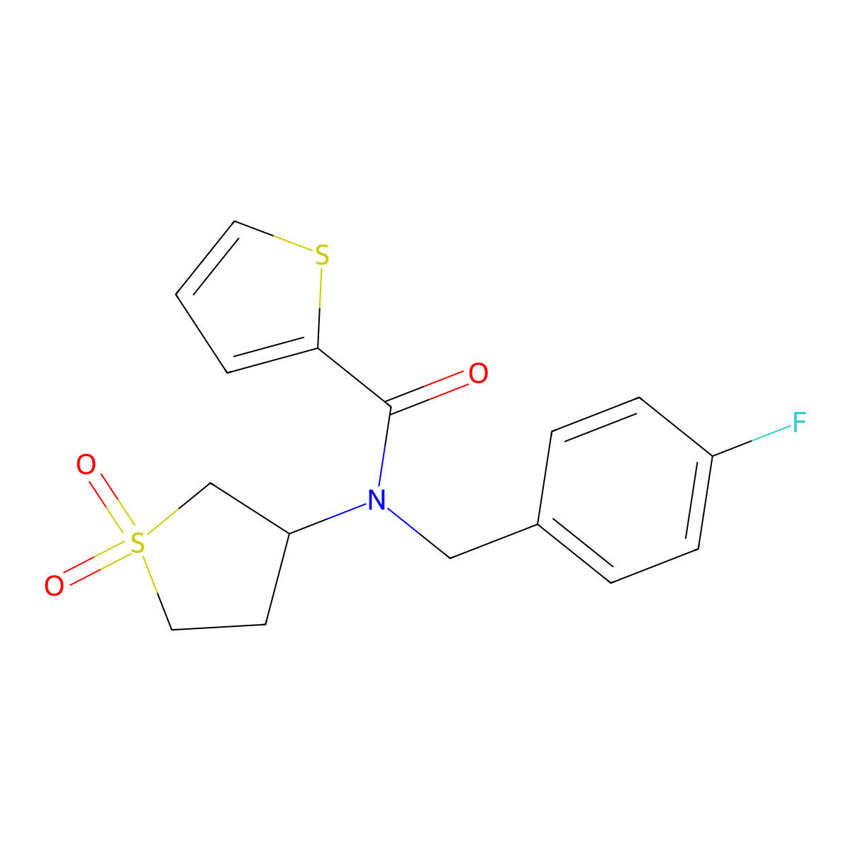 N-(1,1-dioxidotetrahydrothiophen-3-yl)-N-(4-fluorobenzyl)thiophene-2-carboxamide molecular structure, CAS 839681-60-6